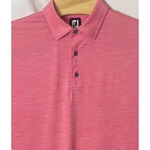 FootJoy Mens Polo Heather Pink Short Sleeve Golf Performance‎ XLarge